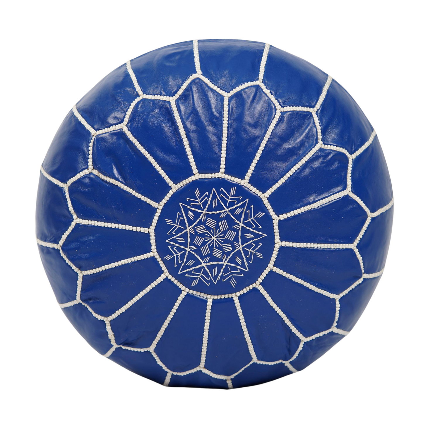 Moroccan POUF Blue Leather Pouf Ottoman Pouf Morrocan Leather Pouf Moroccan Pouffe, Home gifts, Wedding Gifts (Unstuffed)