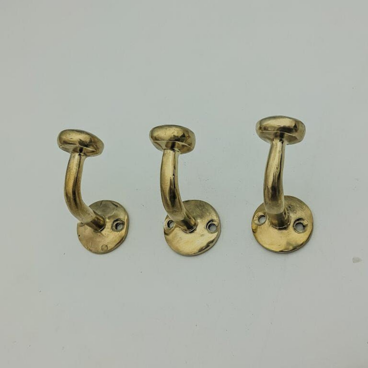 Handmade Unlacquered Brass Hook – Vintage Patina Finish for Bathroom & Hallway