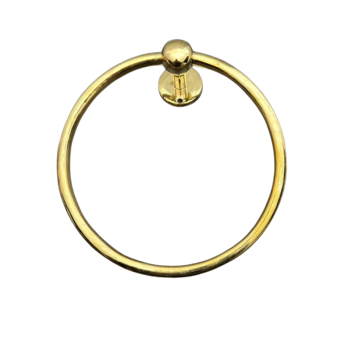 Handmade Unlacquered Brass Towel Ring – Natural Patina Finish