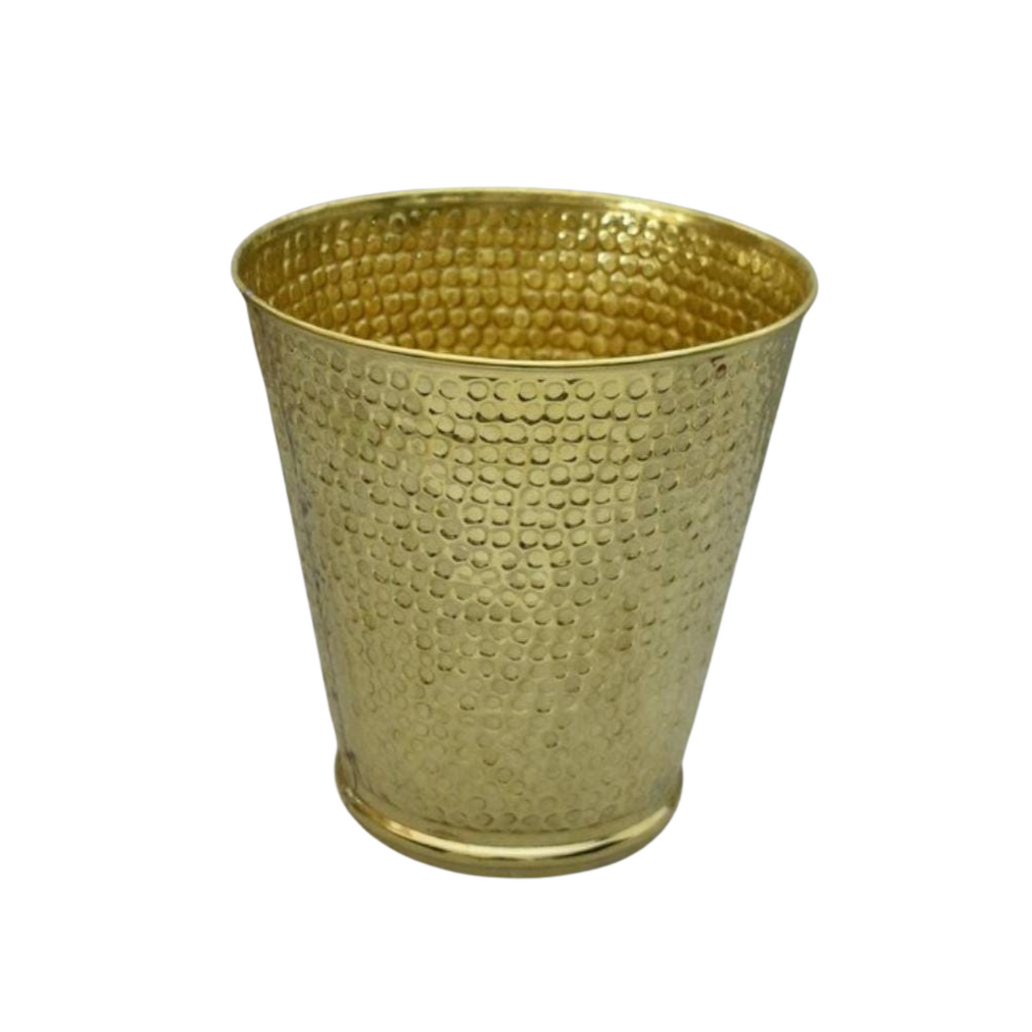 Handcrafted Unlacquered Brass Bathroom Waste Basket – Premium Hammered Trash Can