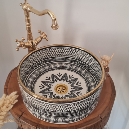 Custom Ceramic Black Bathroom Sink