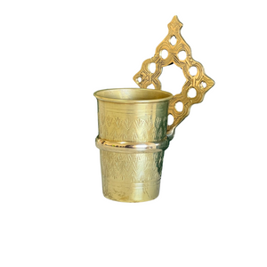 Handmade Brass Wall Mounted Toothbrush Holder – Bathroom Accessory in Unlacquered Brass