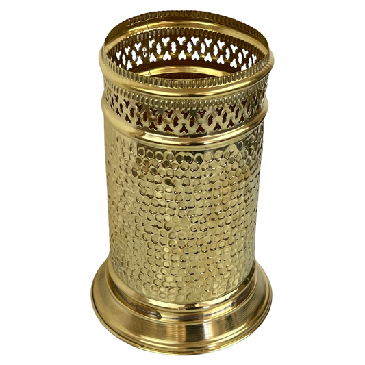 Brass Hammered Trash Can, Handmade Unlacquered Brass Waste Basket, Brass Basket for Bathroom.