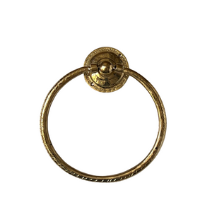 Handmade Brass Towel Ring – Moroccan Engraved Hand Towel Holder in Unlacquered & Bronzed Finishes