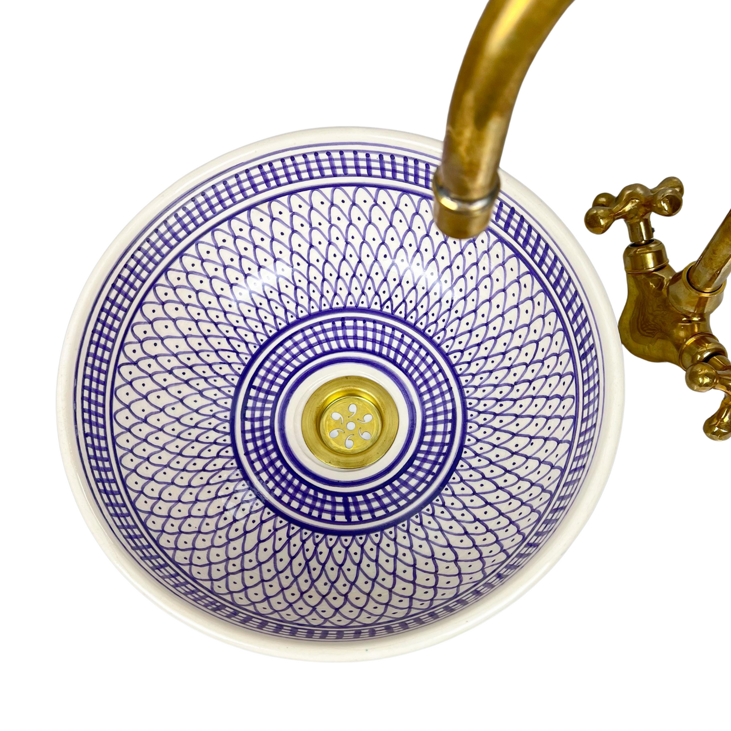 Fishscale Ceramic Bowl Sink – Moroccan Artisan Vessel for Luxurious Bathroom Decor -  Moroccan sink, Custom Made Ceramic Sink