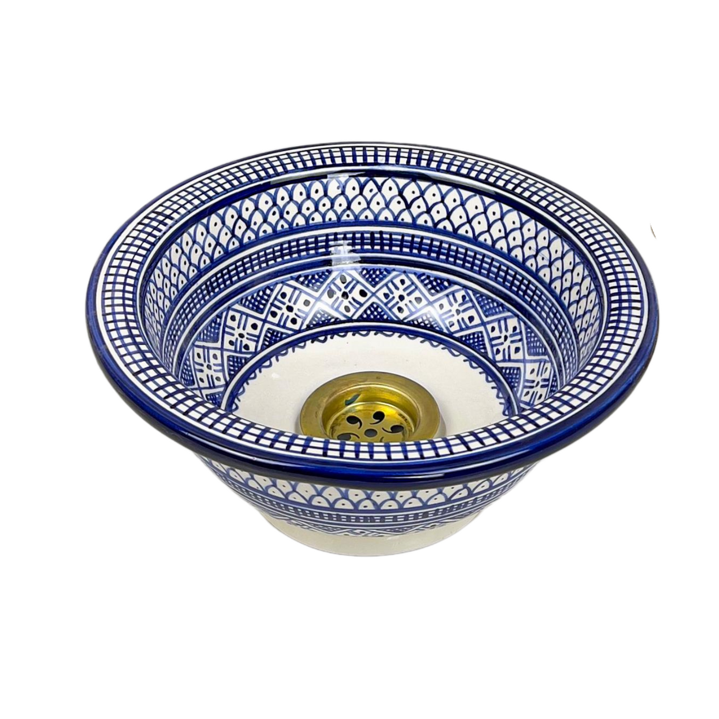 Vanity Blue Handmade Fishscale Moroccan sink, Custom Made Blue Ceramic Sink, Custom Made Vanity Ceramic Sink.