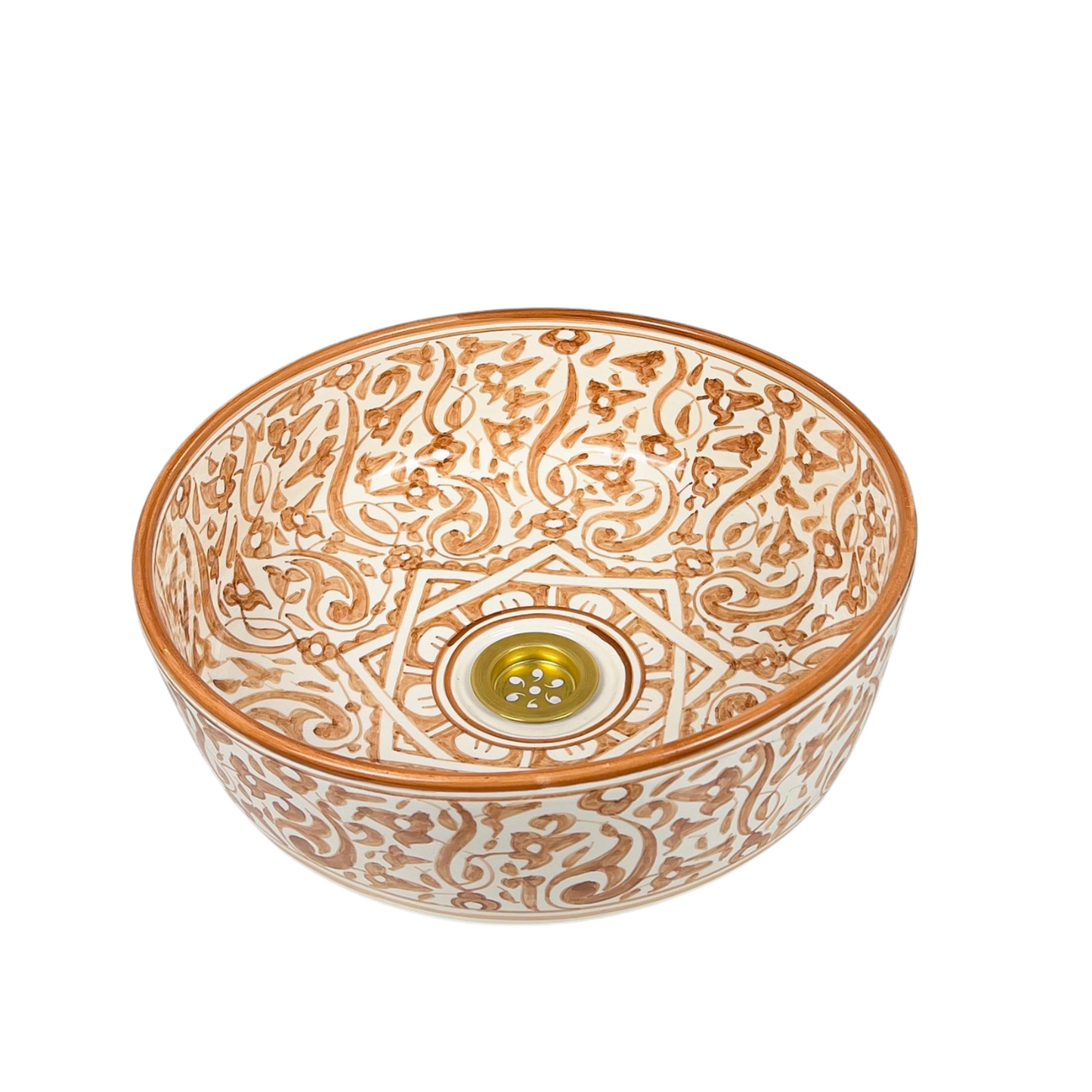 Custom Made Brow Ceramic Sink - Modern Bathroom Sink for Vanity Countertop  - Handcrafted Green Ceramic Bathroom Sink - Vessel Basin