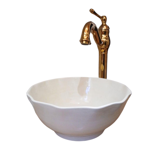 White Moroccan sink, Custom Made Green Ceramic Sink, Custom Made Green Ceramic Sink.