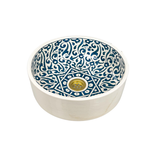 Modern Bathroom Turquoise Sink for Vanity Countertop  - Handcrafted Turquoise Ceramic Bathroom Sink - Artistic Vessel Basin for Countertop