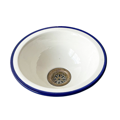 Vessel Sink With Mid Century Modern Style, Handmade Modern Moroccan Wash Basin, Ceramic Bathroom Sink, Countertop Basin Bowl for Guest Room.