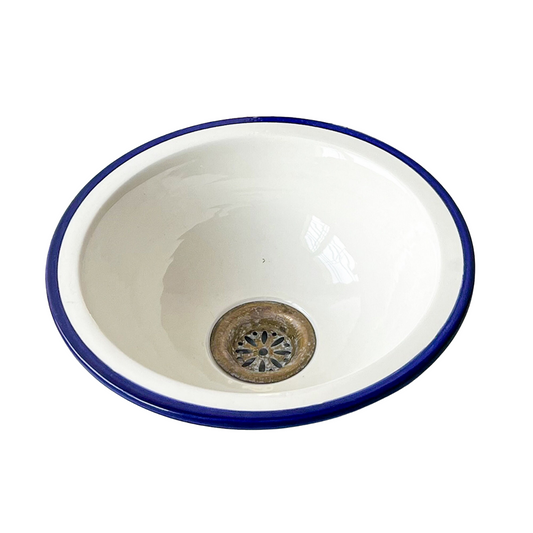 Vessel Sink With Mid Century Modern Style, Handmade Modern Moroccan Wash Basin, Ceramic Bathroom Sink, Countertop Basin Bowl for Guest Room.