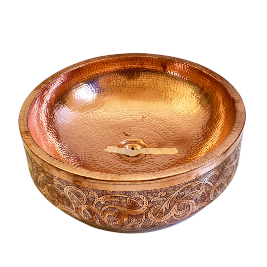 Round Copper Vessel Sink Bathroom Sinks Above Counter Bathroom Vessel Sinks Unlacquered Copper Round Bathroom Sink Counter top Sink Bathroom