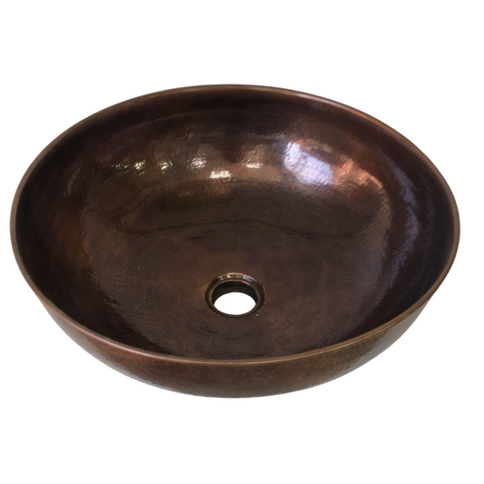 Round countertop Copper sink bathroom, Copper Sink Handcrafted For Kitchen, farmhouse Bathroom Basin, Powder Room Sink , Outdoor Sink