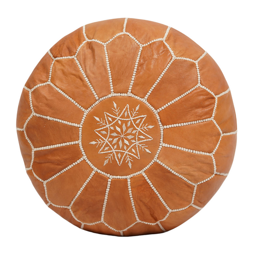 Brown Moroccan Pouf|Moroccan Pouffe|Moroccan Poufs| pouffe |Moroccan leather pouffe Moroccan leather Ottoman | furniture chair (Unstuffed)