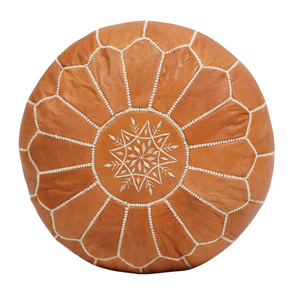 Brown Moroccan Pouf|Moroccan Pouffe|Moroccan Poufs| pouffe |Moroccan leather pouffe Moroccan leather Ottoman | furniture chair (Unstuffed)