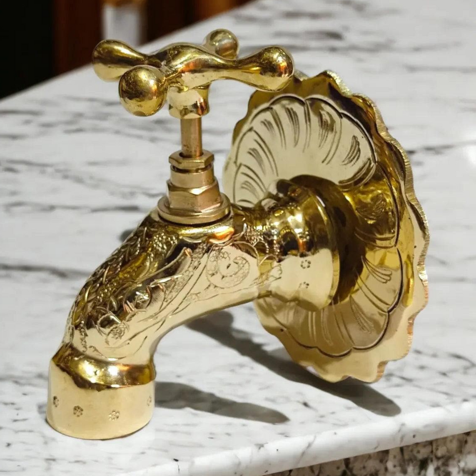 Handcrafted Moroccan Brass Faucet – Solid Brass with Traditional Moroccan Patterns