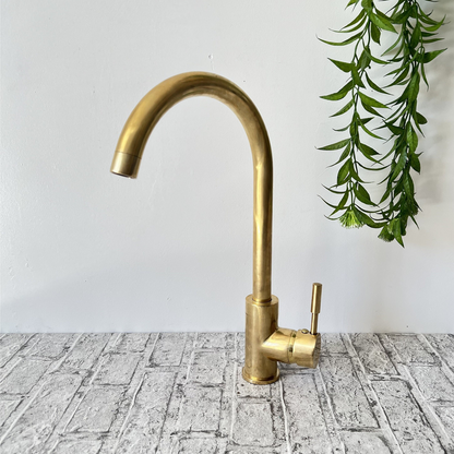 Moroccan Brass Basin Faucet – One Hole Mixer Tap for Kitchen or Wet Bar