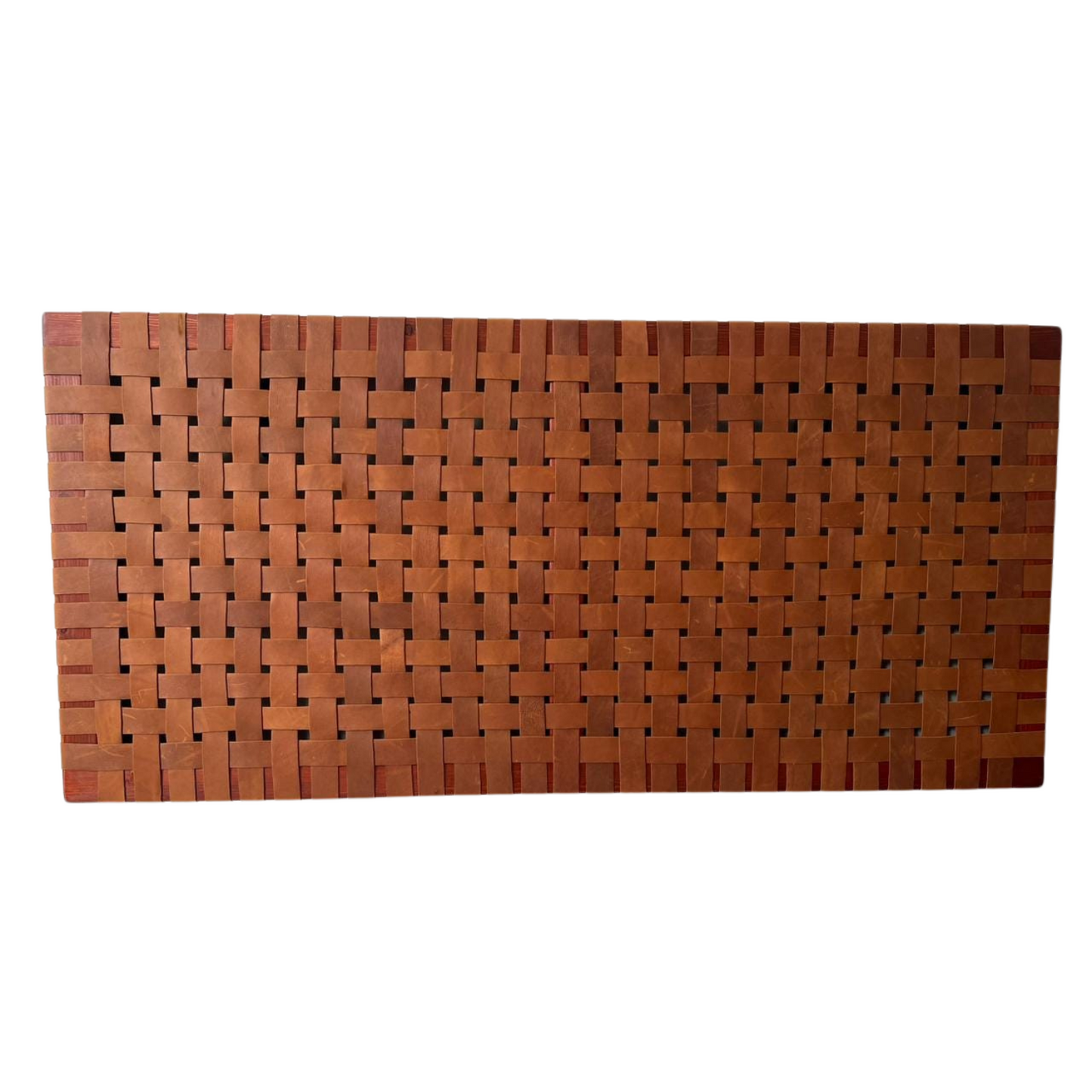 Custom Woven Leather Strap Headboard – Handmade & Stylish Bedroom Accent