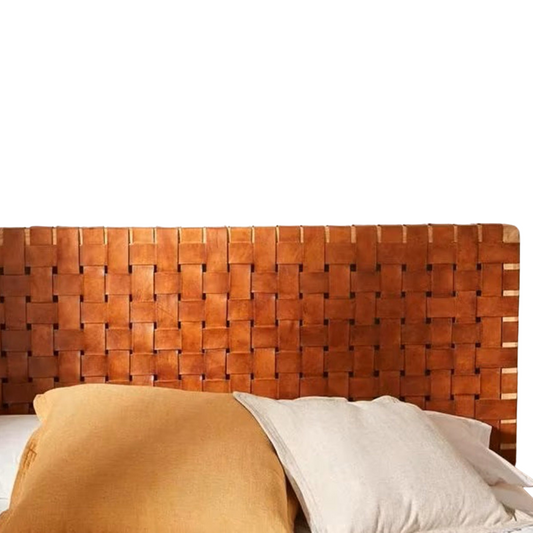 Handcrafted Moroccan Leather Wall-Mounted Headboard – Custom Sizes