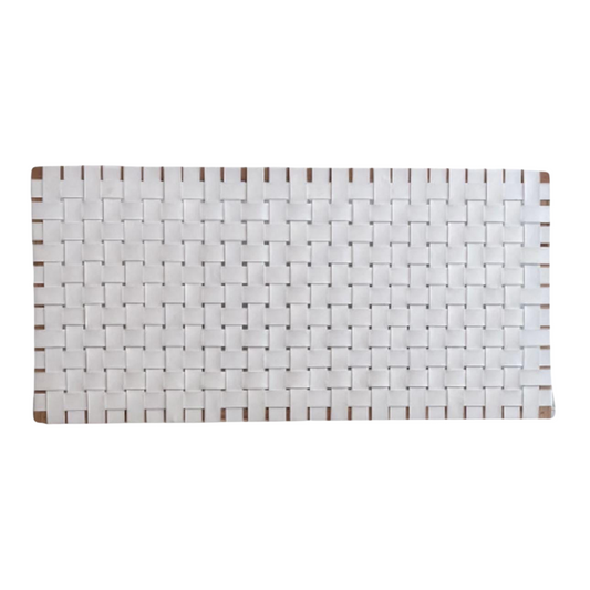 Handmad White Leather Headboard White wall hung headboard