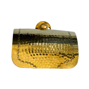 Handmade Hammered Brass Toilet Paper Holder – Moroccan Unlacquered Brass Bathroom Accessory