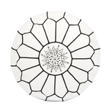 Ottoman footstool leather pouf living room decor, leather pouf ottoman White leather, handmade furniture, moroccan pouf, Floor Cushion
