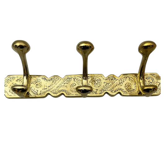 Handmade Solid Brass Wall Hooks – Rustic Clothes & Towel Rack (2–4 Hooks)