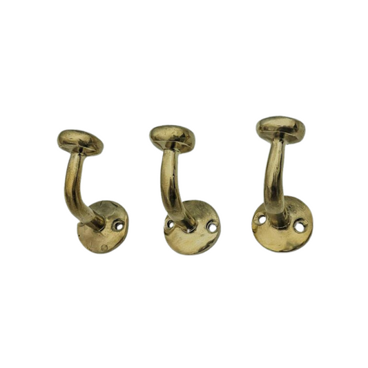 Handmade Unlacquered Brass Hook – Vintage Patina Finish for Bathroom & Hallway