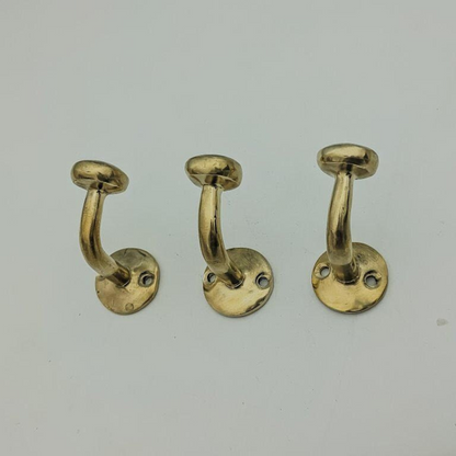 Handmade Unlacquered Brass Hook – Vintage Patina Finish for Bathroom & Hallway