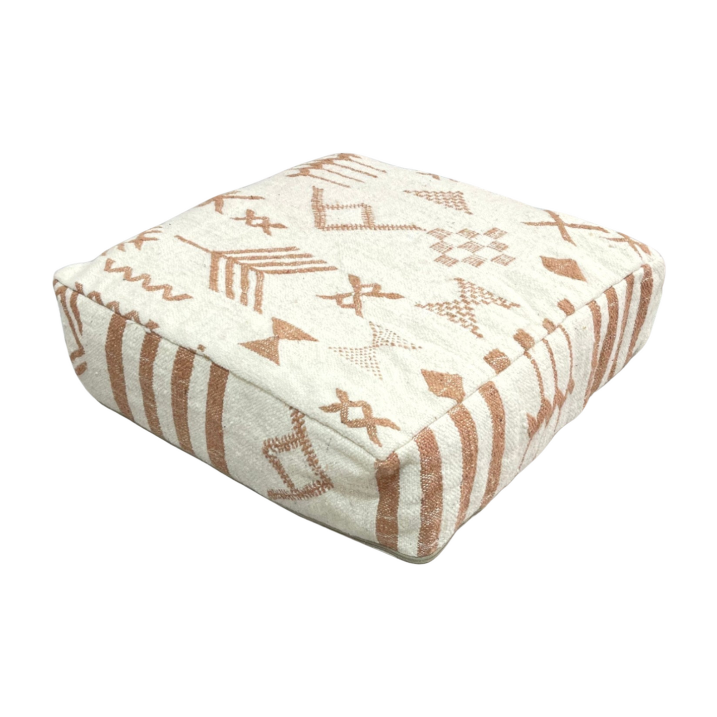 Berber Moroccan Pouf – Handmade Wool Floor Ottoman 60x60cm