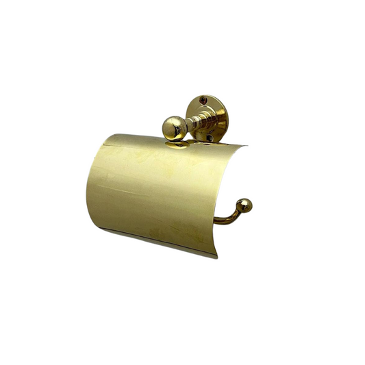 Handmade Solid Unlacquered Brass Toilet Roll Holder – Antique Patina Finish