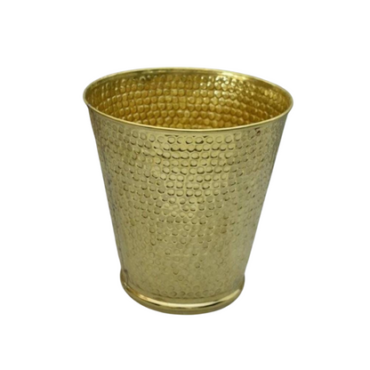 Handcrafted Unlacquered Brass Bathroom Waste Basket – Premium Hammered Trash Can